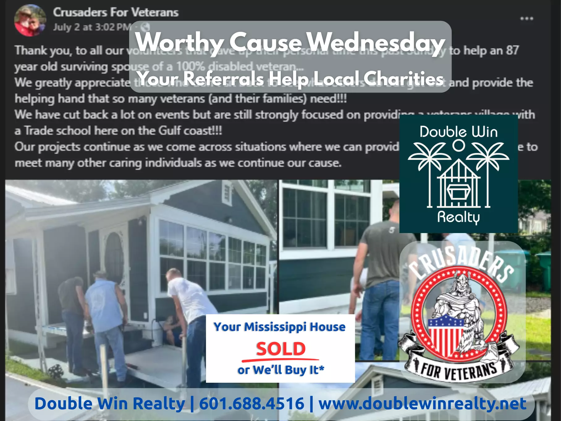 Worthy Cause Wednesday - 7/16/25 - Crusaders for Veterans